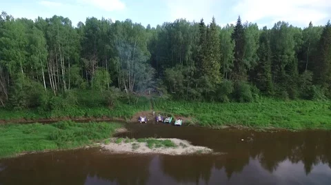 Crash  drone  which flies into tree from camp 스톡 동영상 65316892