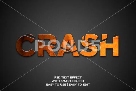 CRASH editable text effect PSD Template