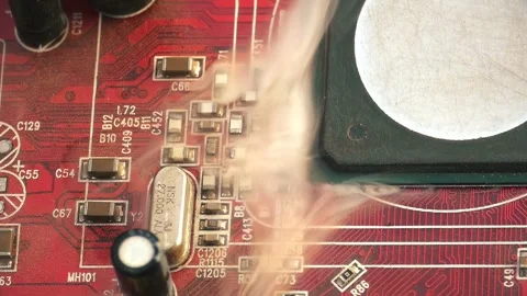 Crash electronic components. Computer technology 4K footage in slow motion. Stock Footage 266805796