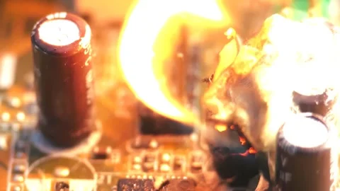 Crash electronic components. Computer technology 4K footage in slow motion. Stock Footage 266806197