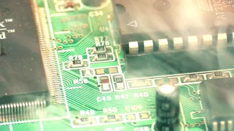 Crash electronic components. Computer technology 4K footage in slow motion. Stock Footage 266806664