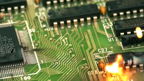 Crash electronic components. Computer technology 4K footage in slow motion. Stock Footage 266806703