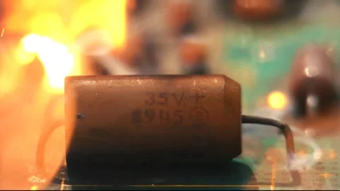 Crash electronic components. Computer technology 4K footage in slow motion. Stock Footage 266806731