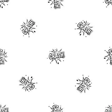 Crash explosion pattern seamless black Stock Illustration