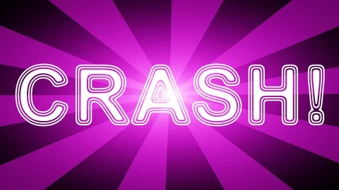 Crash! icon in red abstract background with rays. Stock Footage 113734634