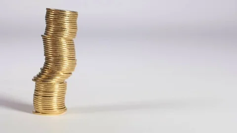 Crash of pile of coins 動画素材 70211366