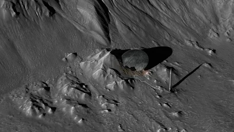 Crash Site far side of Moon Stock Footage 121433391