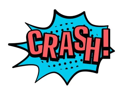 Crash! speech bubble in retro style Stock Illustration