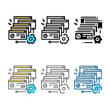 Crash system color multistyle icon vector Illustrazione stock