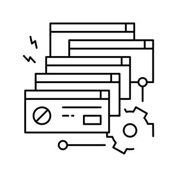 Crash system line icon vector illustration Stock Illustration