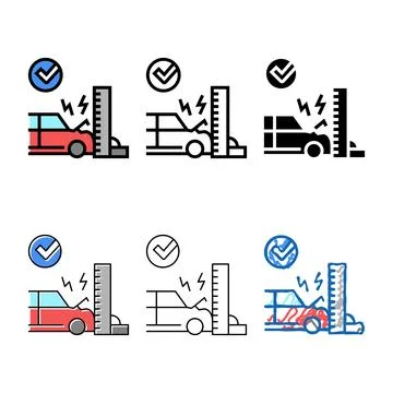 Crash test car color multipack icon vector イラスト素材