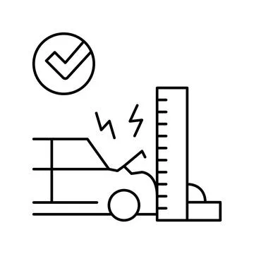 Crash test car line icon vector illustration Illustrazione stock