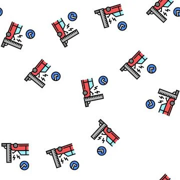 Crash test car vector seamless pattern Stock Illustration