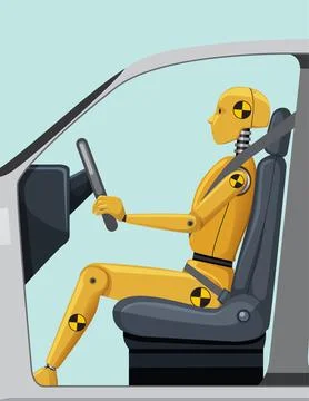 Crash test dummy in the car Stockillustratie