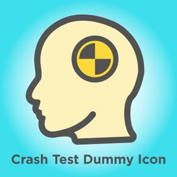 Crash Test Dummy Outline Icon for Car Safety Experiments Ilustração Stock