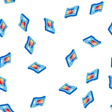 Crash test isometric icon seamless pattern 스톡 일러스트