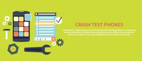 Crash test phones Stock Illustration
