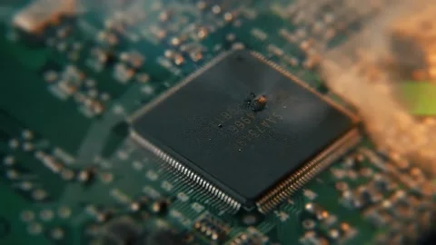 Crash test processor. Short circuit. Overheating pattern. Stock Footage 133360803