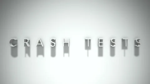 Crash tests 3D title animation with shadows on a white background Stock Footage 296843216