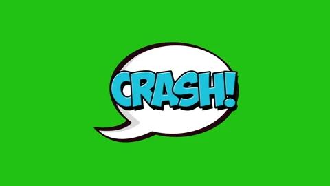 Crash text animation with comic speech bubble Stock Footage 253802699