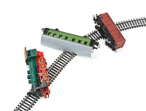 Crash toy train Stock Photos