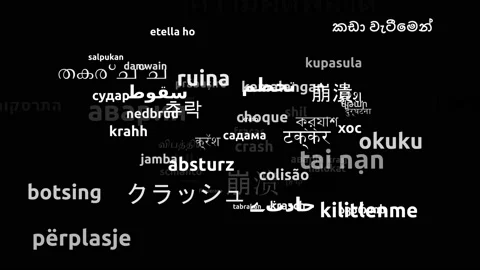 Crash Translated in 67 Worldwide Languages Endless Looping 3d Zooming Wordclo Video stock 145211131