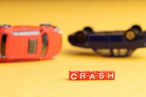 The crash is written in the foreground Foto stock