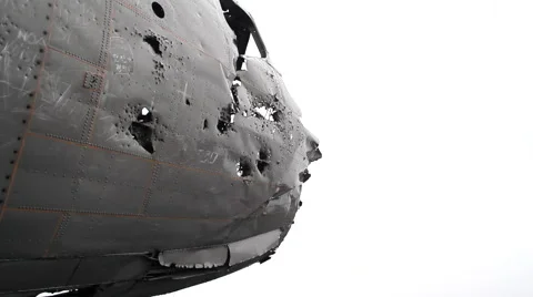 Crashed aircraft nose, dolly camera Stock Footage 57330273