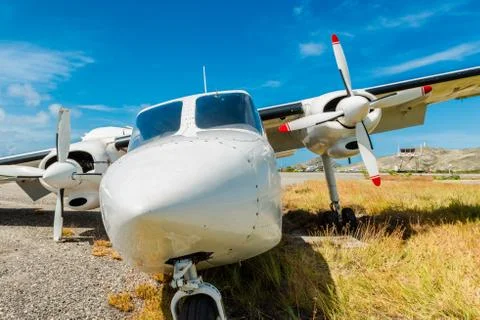 Crashed and destroyed  airplane 스톡 사진