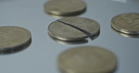 Crashed bitcoin close up up Stock Footage 118811968