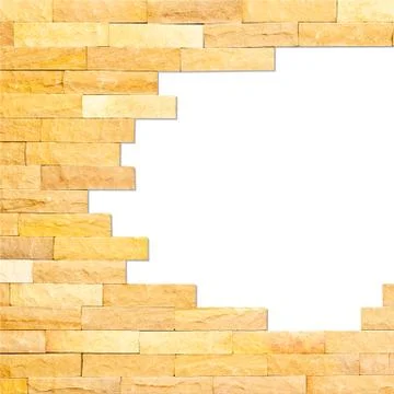 Crashed brick wall texture abstract for background with clipping path Stock Photos