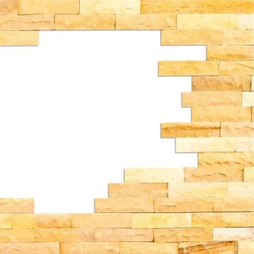 Crashed brick wall texture abstract for background with clipping path Stock Photos