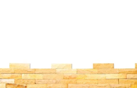 Crashed brick wall texture on white background with clipping path Stock Photos