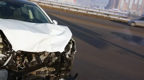 Crashed car Stock Footage 10723664