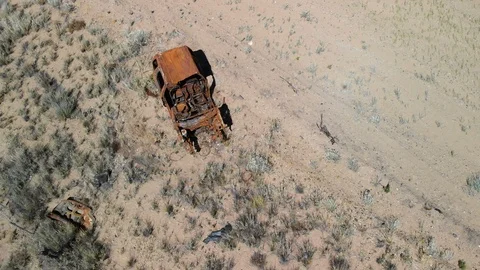 Crashed Car Near the Road Video stock 106353243