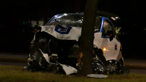 Crashed car at night 動画素材 116022271