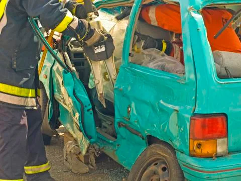 Crashed car Stock Photos