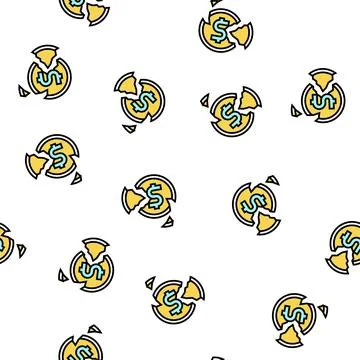 Crashed coin vector seamless pattern イラスト素材