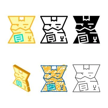 Crashed damage box color icon vector variety イラスト素材