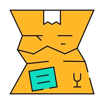 Crashed damage box icon color illustration 库存插图