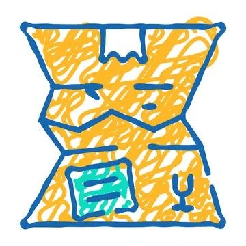 Crashed damage box icon doodle illustration Stockillustratie