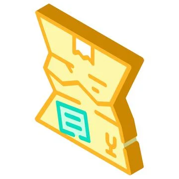 Crashed damage box isometric icon vector illustration Stock-Illustration