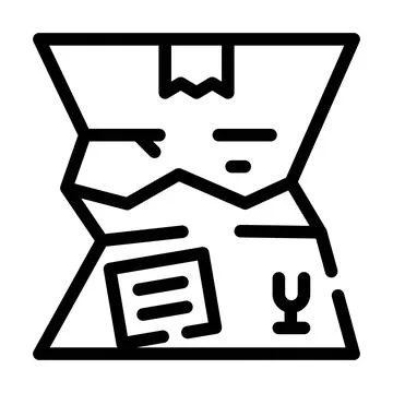 Crashed damage box line icon vector illustration 스톡 일러스트