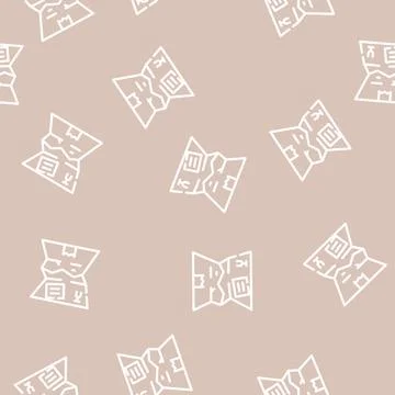 Crashed damage box line vector seamless pattern イラスト素材