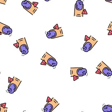 Crashed nail vector seamless pattern Illustrazione stock