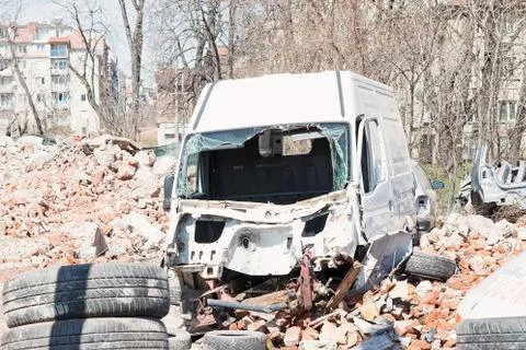 Crashed old cars Stock Photos