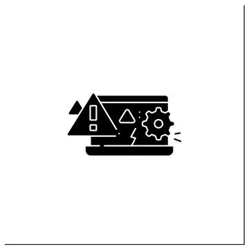 Crashes glyph icon Stock Illustration