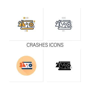 Crashes icons set 스톡 일러스트