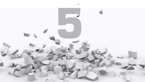 Crashing Countdown in a 3D animation Stock Footage 252000593