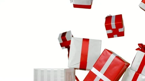 Crashing gift boxes, Slow Motion Stock Footage 18125769